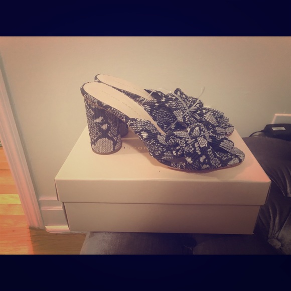 Loeffler Randall Snakeskin Print Mules. NWT - Picture 2 of 5